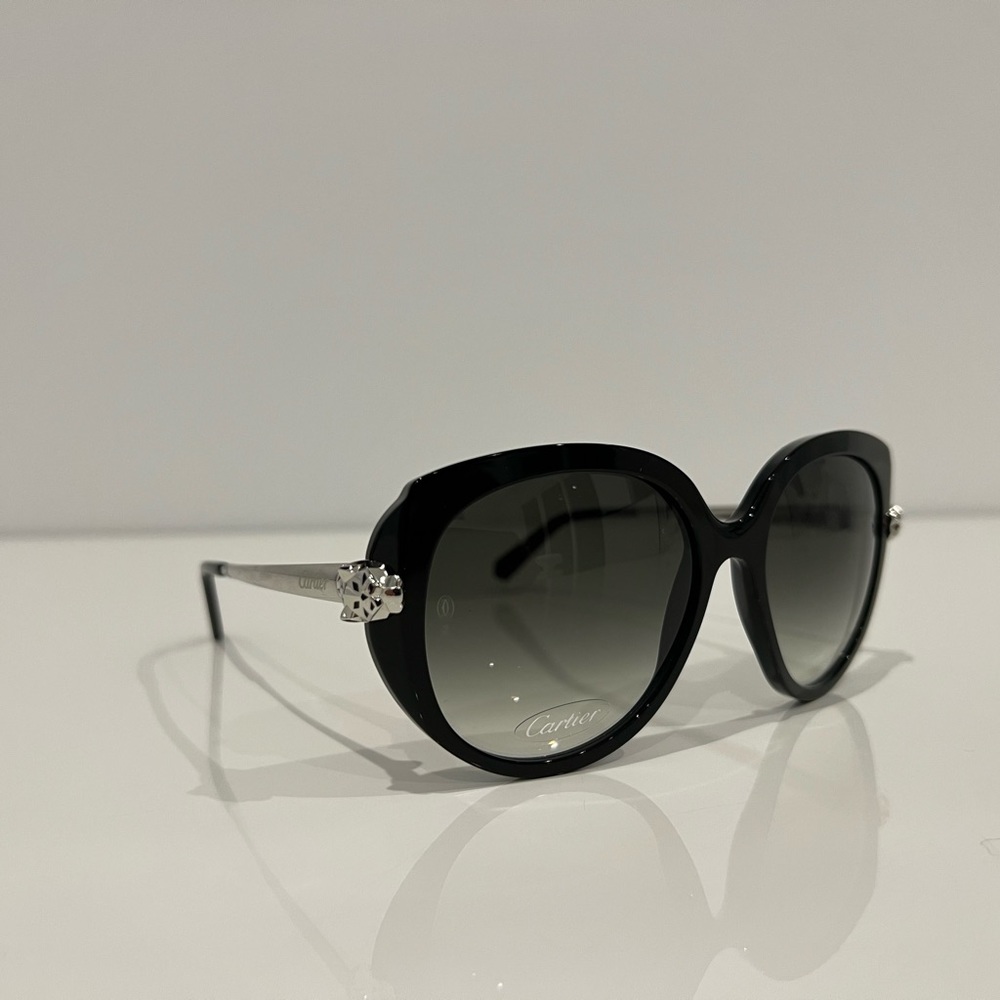 CARTIER BLACK PANTHER SUNGLASSES NEW - Picture 6 of 16